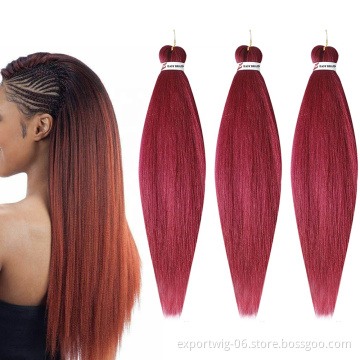 pre braided hair extensions easy wearing multi color Marley braiding Hair in stock wholesale prestretched braiding hair